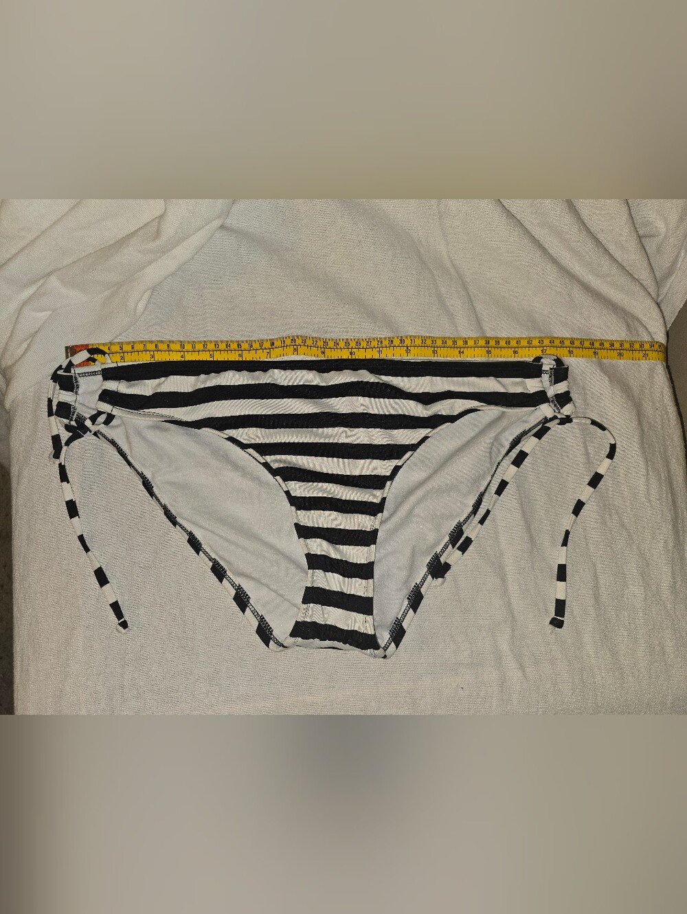 Womens Mossimo Black & White Striped Tie-Side Bikini Bottoms